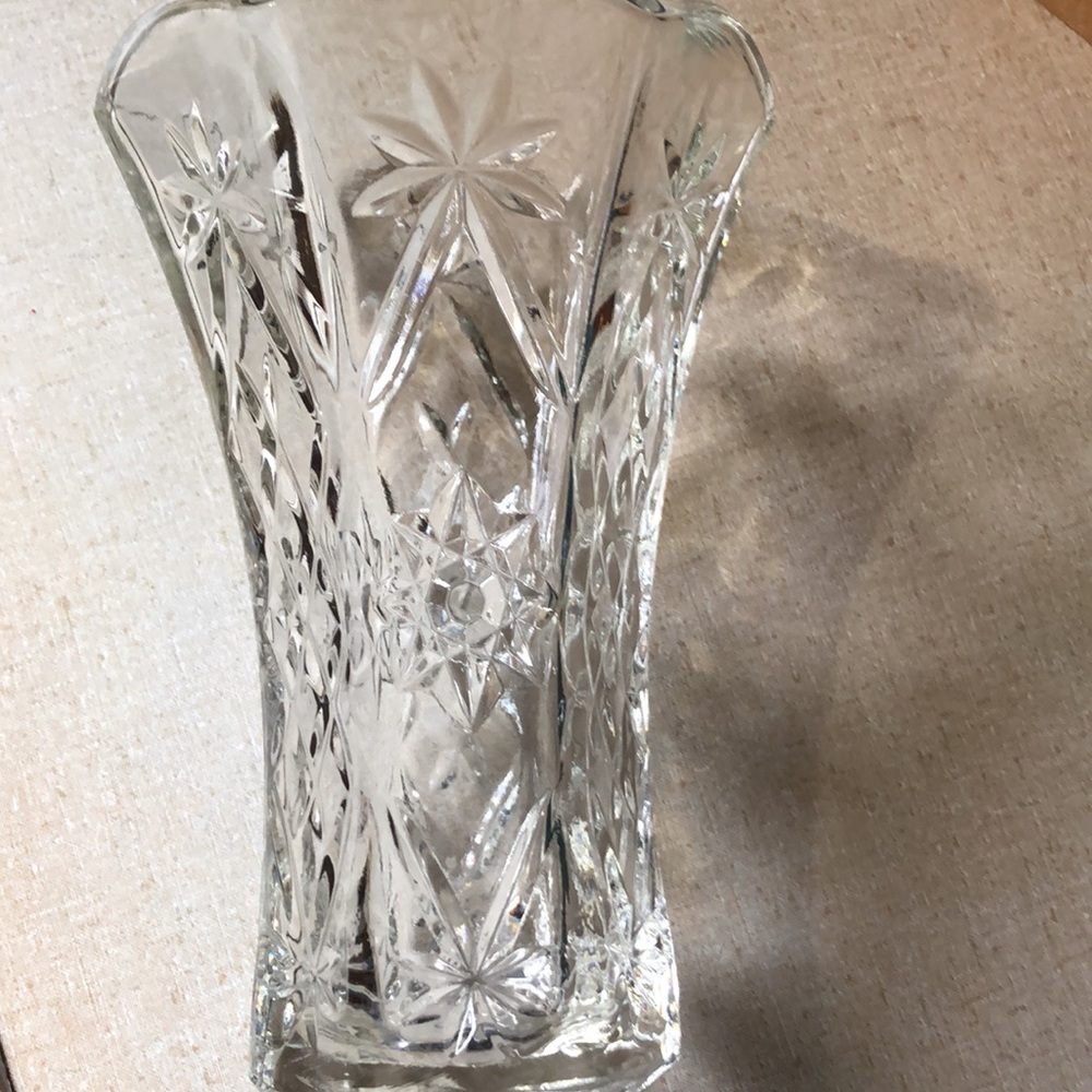 Anchor Hocking EAPG Star Of David Vintage Hexagonal Prescut Glass Vase - Picture 8 of 8